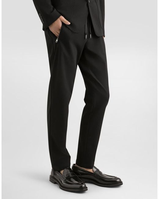 Dolce & Gabbana Black Jersey Jogging Pants With Dg Patch for men