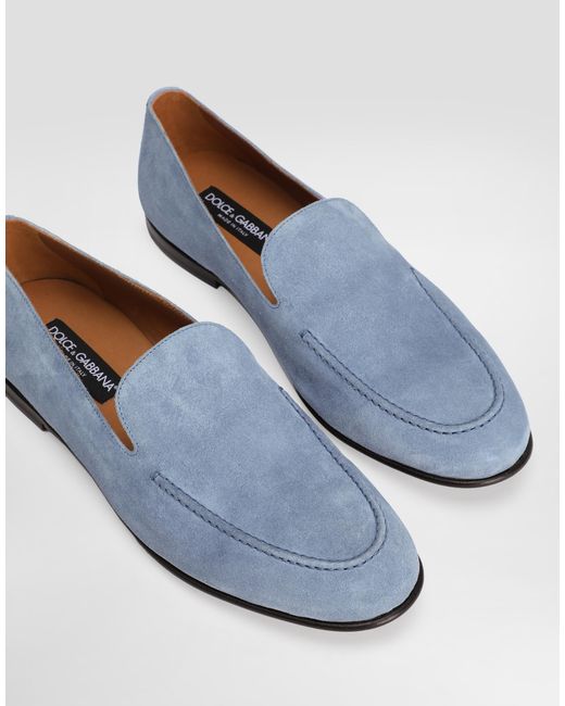 Dolce & Gabbana Blue Split Suede Shoes for men
