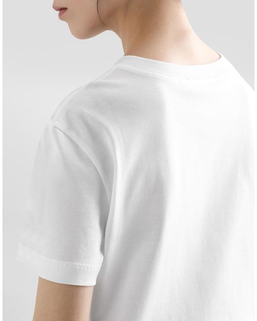 Jersey T-Shirt With Dg Logo Embroidery Dolce & Gabbana en coloris White