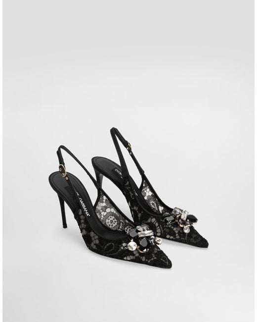 Dolce & Gabbana レディース ホワイト スリングバックパンプス