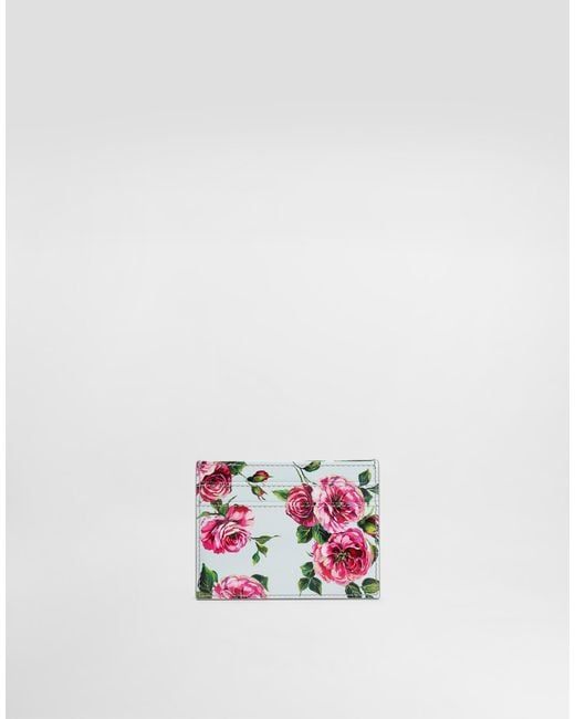Dolce & Gabbana Polished Calfskin Card Holder White