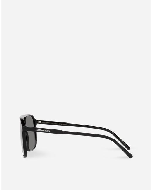 Dolce & Gabbana Gray Acetate Aviator Sunglasses for men
