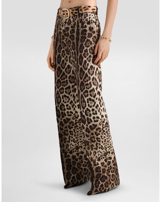 Dolce & Gabbana Natural Leo- Brocade Trousers