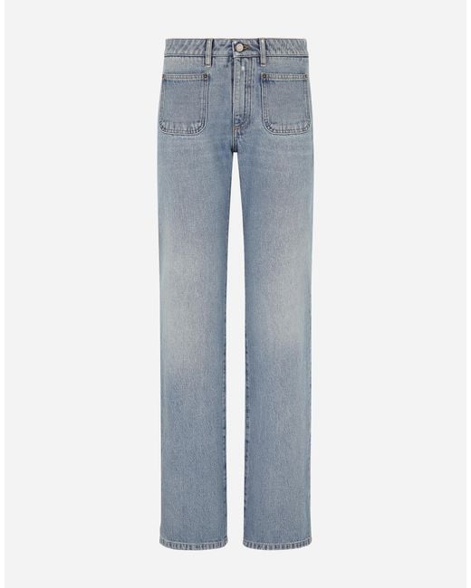 Dolce & Gabbana Blue Cotton Denim Work Jeans