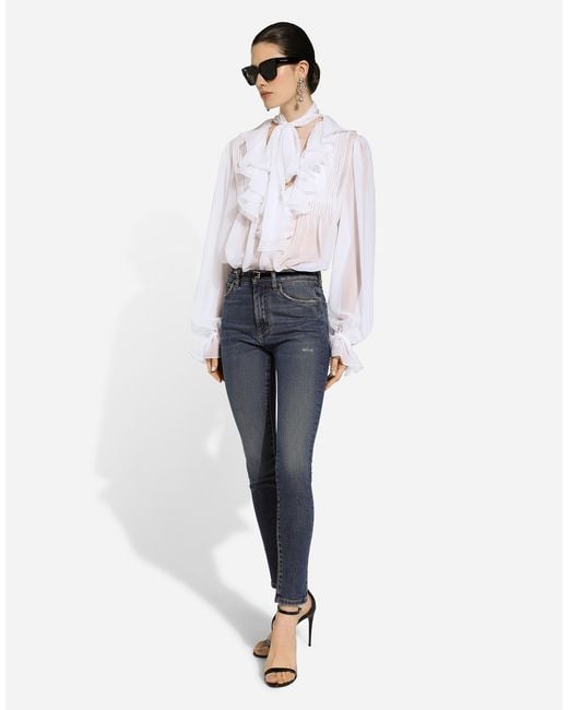 Dolce & Gabbana Blue Skinny Cotton Denim Audrey Jeans