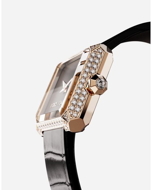 Dolce & Gabbana Black Gold Watch With Diamonds