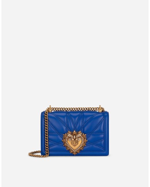 Dolce & Gabbana Medium Devotion Bag In Quilted Nappa Leather in Blue Lyst