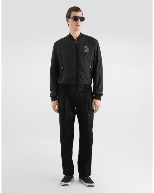 Jacket With Patch Dolce & Gabbana de hombre de color Black