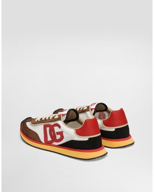Dolce & Gabbana Multicolor Mesh And Suede Dg Cushion Sneakers for men