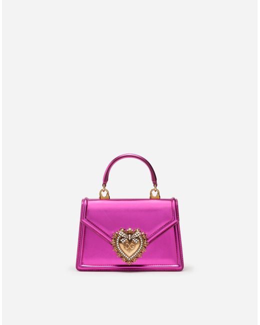 Dolce & Gabbana Small Devotion Bag In Mordore Nappa Leather in Purple | Lyst
