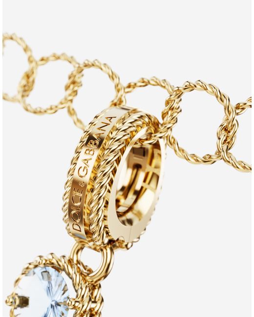 Dolce & Gabbana White Charm E Lettering 18-Carat And Multicolored Gems