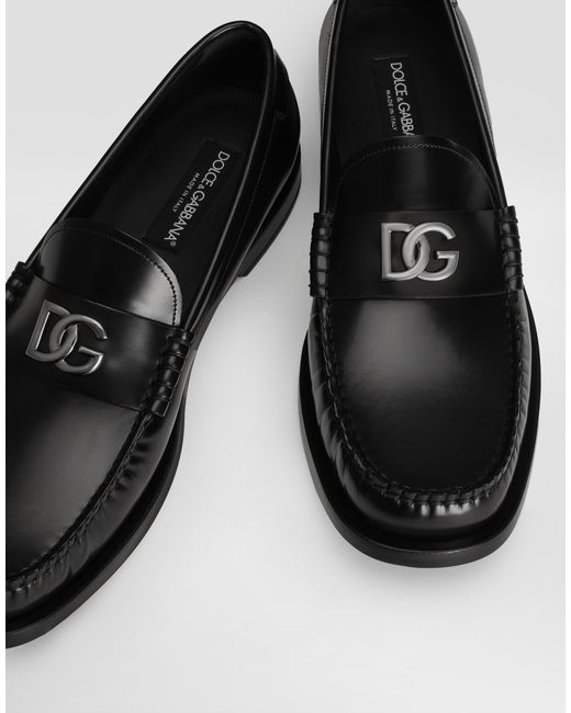 Dolce & Gabbana White Brushed Calfskin Loafers for men