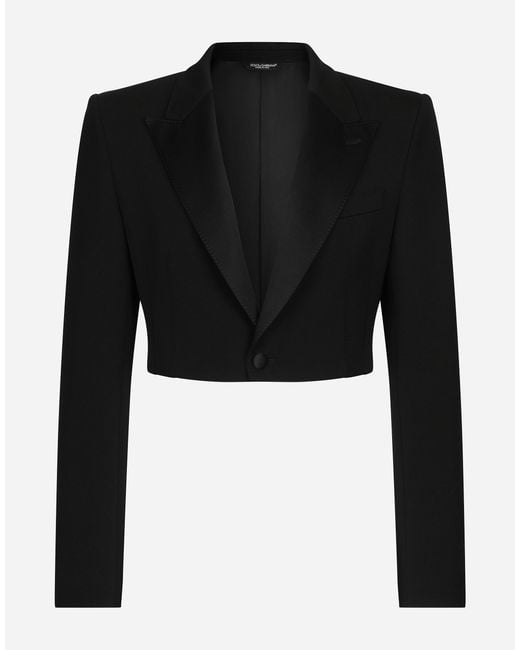 Dolce & Gabbana Black Single-Breasted Wool Spencer Jacket for men