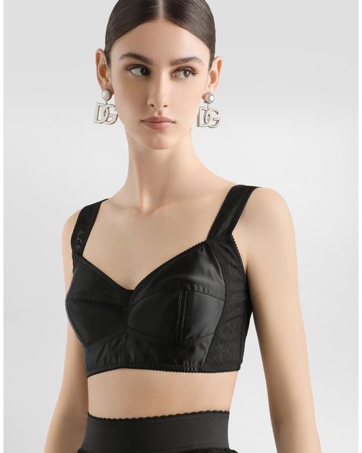 Dolce & Gabbana Black Satin Top