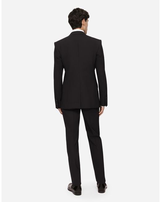 Dolce & Gabbana Black Stretch Wool Martini-Fit Suit for men