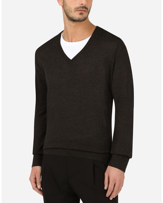 メンズ Dolce & Gabbana クルーネックニット カシミヤ Black