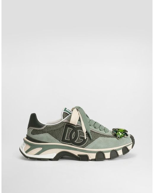 Dolce & Gabbana Green Dg Country Road Textile Sneaker