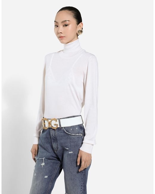 Maglia Collo Alto di Dolce & Gabbana in White