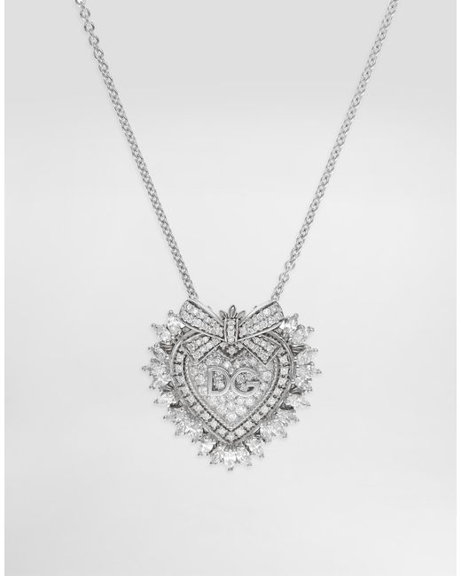 Dolce & Gabbana White Devotion Necklace 18-Carat And Diamonds