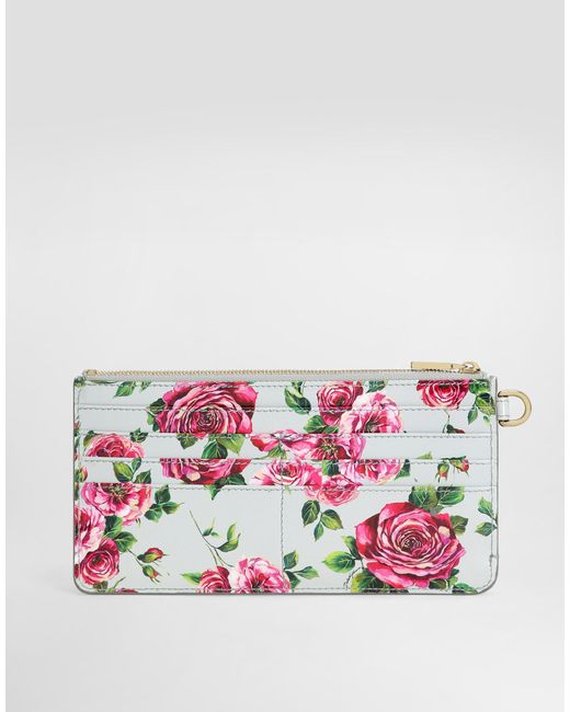 Dolce & Gabbana Polished Calfskin Card Holder Multicolor