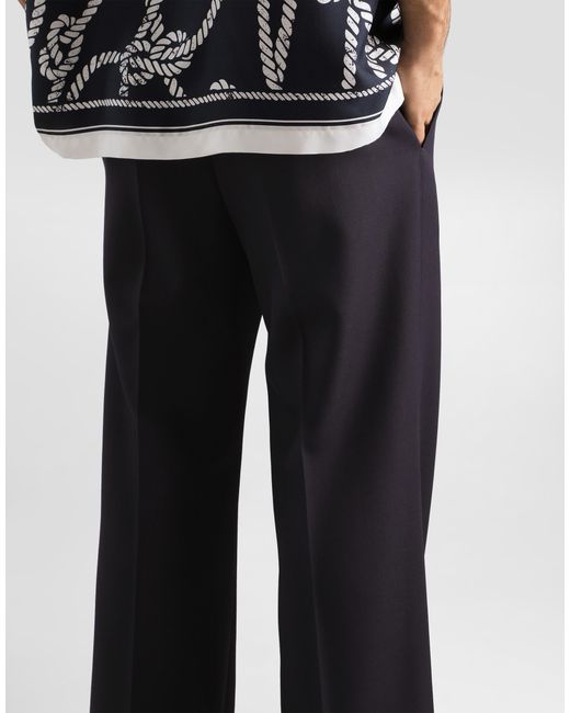 Dolce & Gabbana Blue Virgin Wool Trousers for men