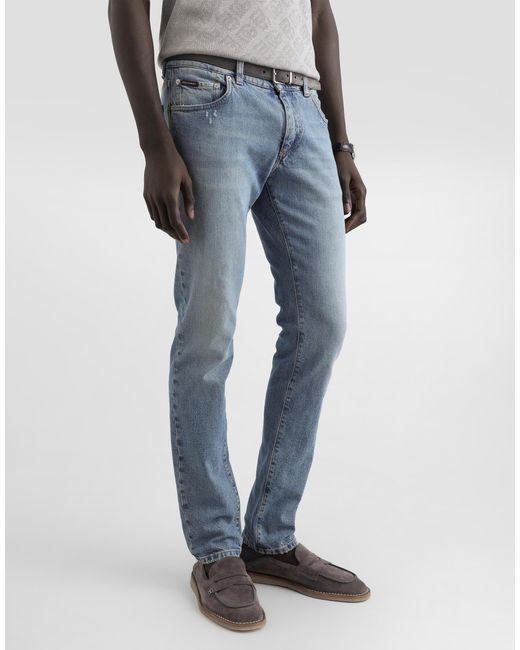 Dolce & Gabbana Blue Denim Trousers for men