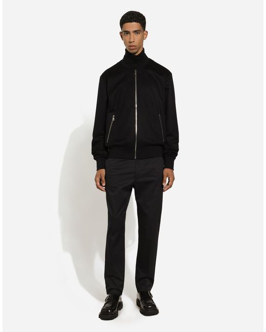 Dolce & Gabbana Black Cashmere Bomber Jacket for men