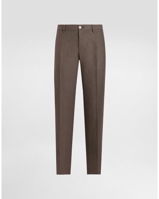 メンズ Dolce & Gabbana テーラード リネン パンツ Gray