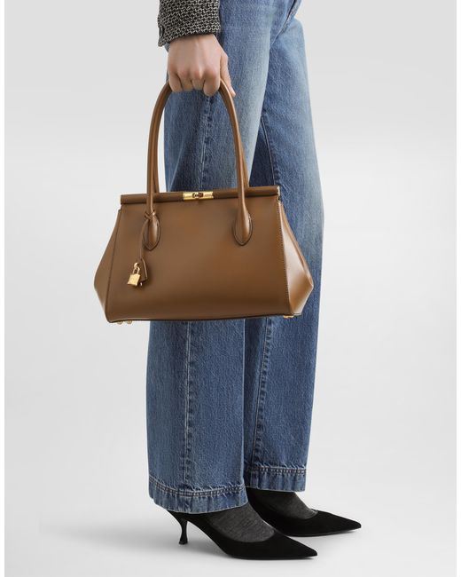 Dolce & Gabbana Brown Everyday-Bag Marlene Aus Gekrispeltem Kalbsleder