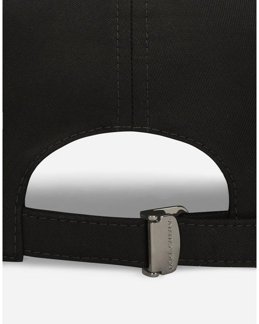 Dolce & Gabbana Black Logo-Emboridery Cotton Baseball Cap for men