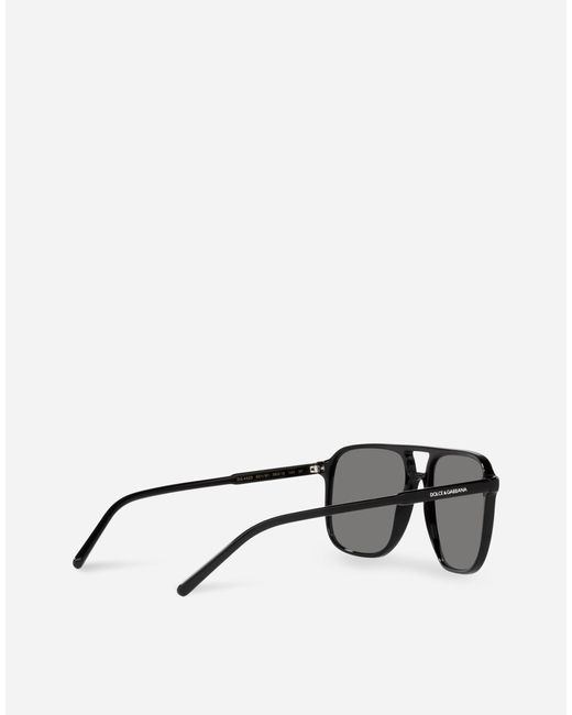 Dolce & Gabbana Gray Acetate Aviator Sunglasses for men