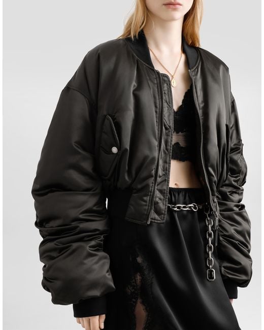 Dolce & Gabbana Black Oversized Nylon Canvas Jacket