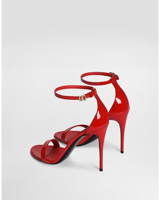 Dolce & Gabbana Red Patent Leather Sandals