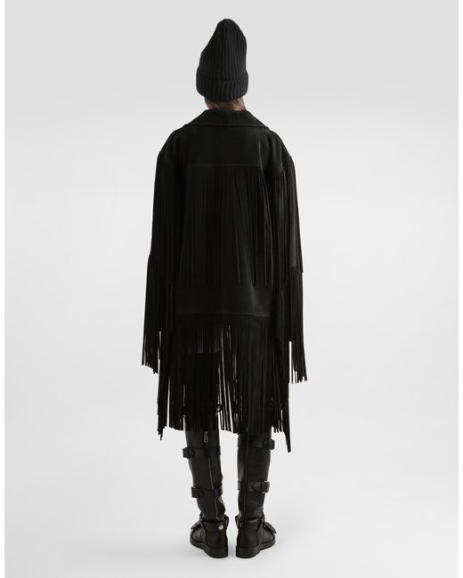 Dolce & Gabbana Black Split Leather Jacket