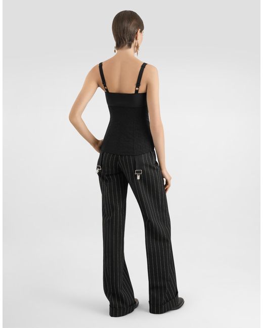 Dolce & Gabbana Black Bustier-Style Bodysuit