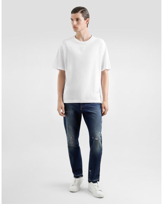メンズ Dolce & Gabbana ロゴエンブロイダリー コットン Tシャツ