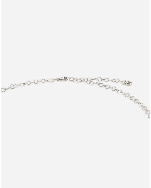 Dolce & Gabbana チェーンネックレス ツイステッドワイヤー&18Kホワイトゴールド White