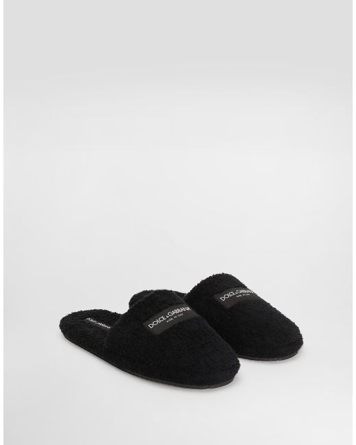 Dolce & Gabbana Dg Hotel Terry Slippers in Black für Herren