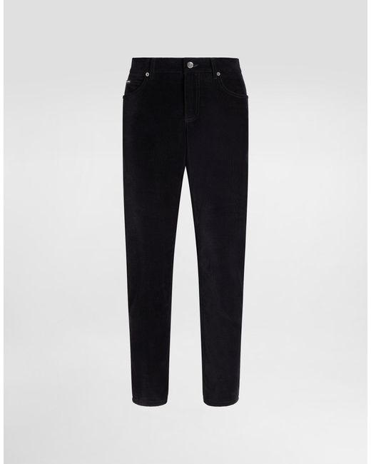 Dolce & Gabbana Black Cotton And Cashmere Regular Trousers for men