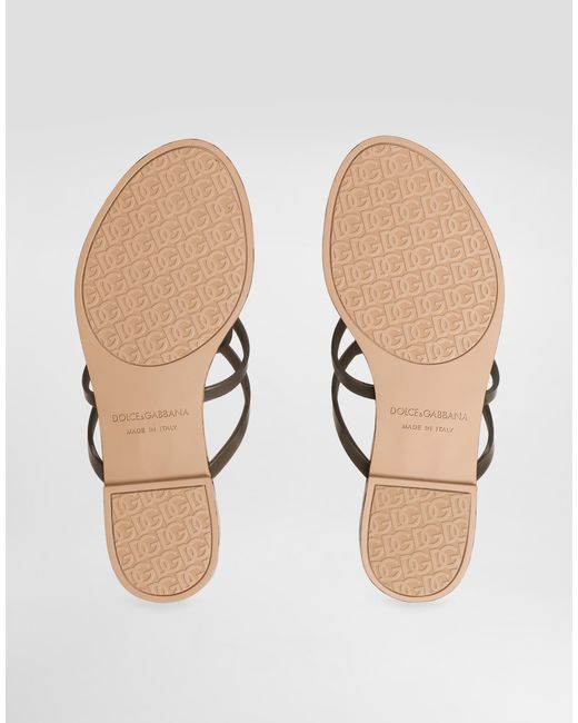 Dolce & Gabbana White Rubber Beachwear Slides With Logo And Leo