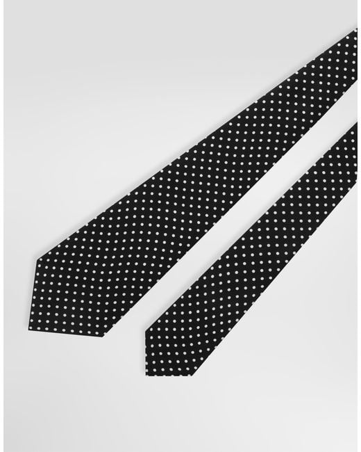 Dolce & Gabbana White Polka Dot Jacquard Tie for men