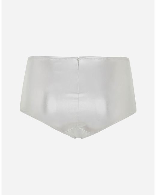 Dolce & Gabbana White Foiled Jersey Low-Rise Panties
