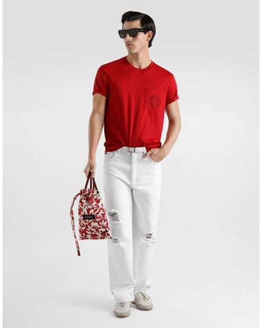Dolce & Gabbana Red T-Shirt M/Corta Giro for men