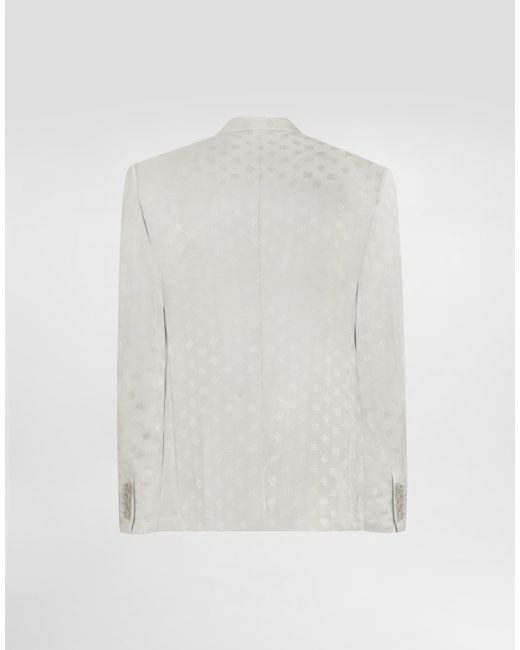 Giacca Doppiopetto Sicilia Light di Dolce & Gabbana in White da Uomo