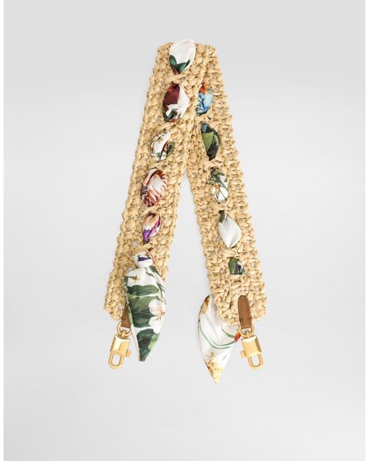 Dolce & Gabbana White Raffia Crochet Shoulder Strap