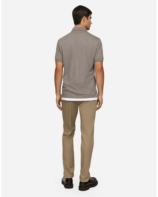 Dolce & Gabbana Natural Stretch Gabardine Trousers for men