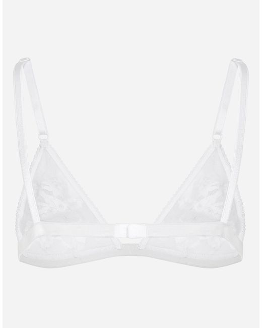 Dolce & Gabbana ソフトカップトライアングルブラ レース＆チュール White