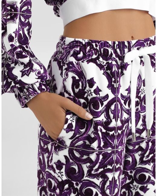 Dolce & Gabbana White Majolica-Print Trousers