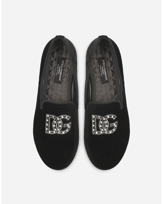Slipper De Terciopelo Dolce & Gabbana de hombre de color White
