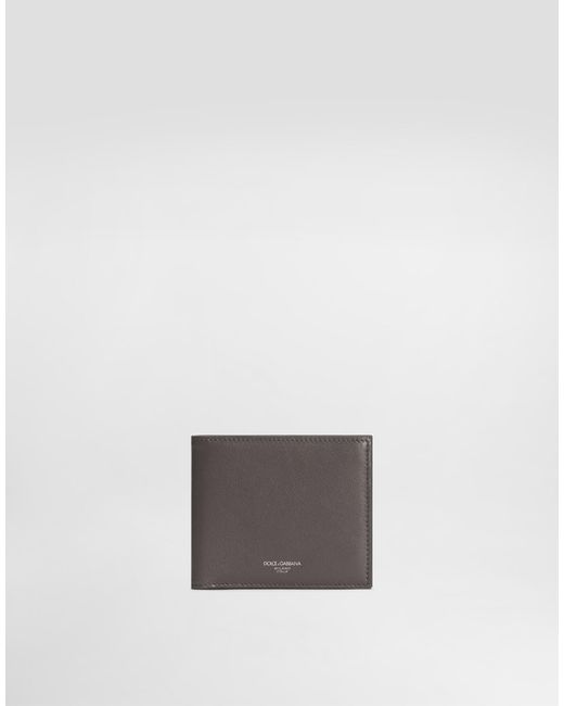 Dolce & Gabbana Gray Calfskin Bifold Wallet for men